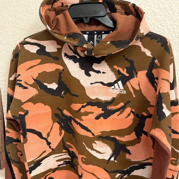 Adidas Men's Camouflage Sweater - Orange, Brown, and Black - Picture 5 of 15